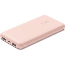 Belkın 10K Powerbank + Usb-C 15W Çift Usb-A 15CM Usb-A - C Kablo Taşınabilir Şarj Cihazı Pembe