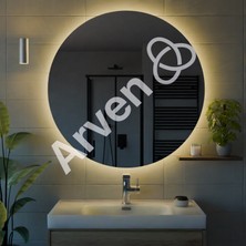 Arven Grup LED Işıklı Yuvarlak Banyo Aynası Makyaj Aynası Dekoratif Ayna Kumlamasız