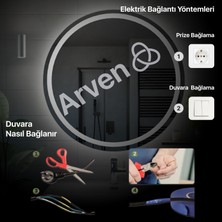 LED Işıklı Yuvarlak Banyo Aynası Makyaj Aynası Dekoratif Ayna