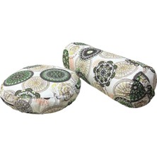 Remege Mandala Yoga Meditasyon Minderi ve Yoga Bolster Minderi Ikili Set