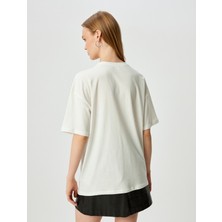 Koton Oversize T-Shirt Baskılı Bisiklet Yaka Kısa Kollu Pamuklu