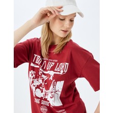 Koton Slogan Baskılı Bisiklet Yaka Kısa Kollu Rahat Kalıp T-Shirt