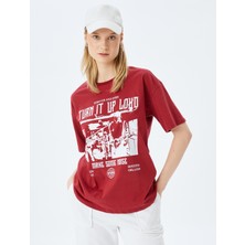 Koton Slogan Baskılı Bisiklet Yaka Kısa Kollu Rahat Kalıp T-Shirt