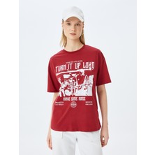Koton Slogan Baskılı Bisiklet Yaka Kısa Kollu Rahat Kalıp T-Shirt
