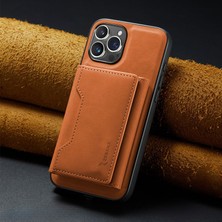 Zebana Apple iPhone 12 Pro Max Uyumlu Kılıf Zebana 2in1 Elite Class Cüzdanlı Deri Kılıf Kahverengi