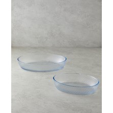 English Home Bake&Serve Cam 2’li Oval Fırın Kabı 24x35-18x26 cm Şeffaf