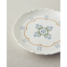 English Home Retro Paisley New Bone China Pasta Tabağı 18 cm Beyaz - Mavi