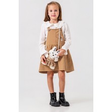 Miniğimin Cicileri Yavşan Çantalı Kız Çocuk Bebe Yaka 3 lü takım - Camel