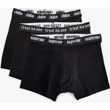 Koton Pamuklu Slogan Baskılı Bel Detaylı 3'lü Boxer Seti