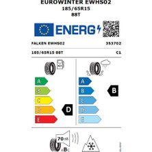 Falken 185/65 R15 88T Eurowinter HS02 Oto Kış Lastiği (Üretim Yılı:2024)