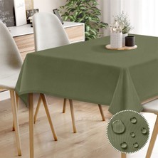 Monolisse Canvas Sıvı Geçirmez Leke Tutmaz Haki Masa Örtüsü