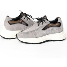 Tetri Juno Model  Deri El Yapımı Erkek Gri Casual Ayakkabı