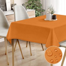 Monolisse Canvas Sıvı Geçirmez Leke Tutmaz Turuncu Masa Örtüsü