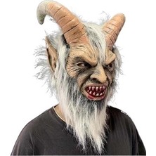 Erkek Krampus Demon Maskesi Film Cosplay Koyun Boynuzu Şeytan Kafa Kapağı (Yurt Dışından)