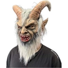 Erkek Krampus Demon Maskesi Film Cosplay Koyun Boynuzu Şeytan Kafa Kapağı (Yurt Dışından)