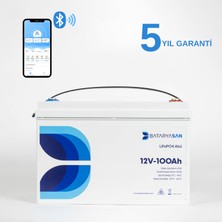 Bataryasan 12V 100AH Lifepo4 Uyumlu Akü Bluetooth Özellikli (Lityum Akü)