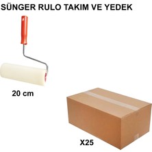 Izmir Fırça Arge Toptan Sünger Rulo Takım  20CM- 25 Adet 011304