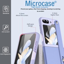 Microcase Samsung Galaxy Z Flip 6 Parmak Tutuculu Deri Desen Plastik Kılıf - AL3151