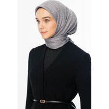 Mooncorn Gri Viora Desen Ipeksi Jakar Eşarp