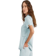 BRL Üniforma Tek Üst Yandan Cepli Gizli Fermuar Polo Yaka Doktor/hemşire  Cerrahi Forma Bebe Mavi |