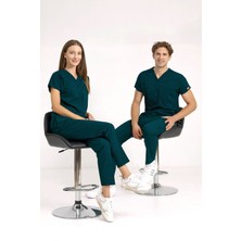 BRL Üniforma Petrol Yeşili Likralı Doktor ve Hemşire Forması Cerrahi Takım |