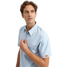 BRL Üniforma Teküst Reglankol Gizli Fermuarlı  Gömlek Yaka Doktor/hemşire  Cerrahi Forması Bebe Mavi | Brlmedimen