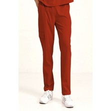 BRL Üniforma Tek Alt Kargo Cepli Klasik Likralı Unisex Cerrahi Pantolon Kiremit Rengi