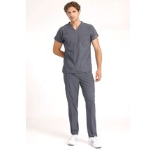 BRL Üniforma Füme Likralı Doktor ve Hemşire Forması Unisex Cerrahi Takım | Brl Scruble