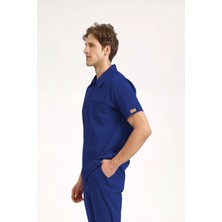 BRL Üniforma Tek Üst Likralı Unisex Doktor ve Hemşire Cerrahi Forması Gece Mavisi | Medizip