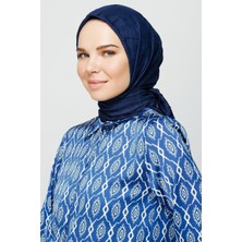 Mooncorn Lacivert Piliseli Bambu Eşarp
