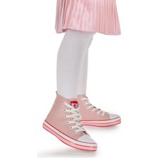Kiko Kids Pant Günlük Bağcıklı Fermuarlı Kız Çocuk Bot Ayakkabı Pudra