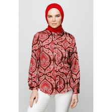 Mooncorn Kırmızı Piliseli Bambu Eşarp