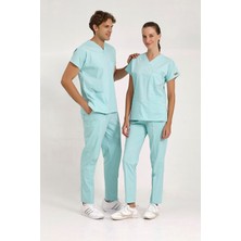 BRL Üniforma Mint Yeşili Likralı Doktor ve Hemşire Forması Unisex Cerrahi Takım | Brl Scrub