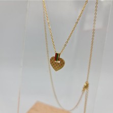 Gold Çelik Kapli Kadın Kolye
