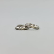 Mini Taşlı Halka Küpe