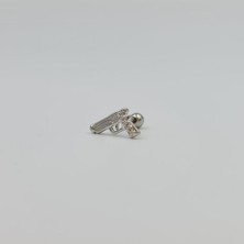 Cerrahi Çelik Silah Detaylı Küpe Tragus Helix Kıkırdak Piercing