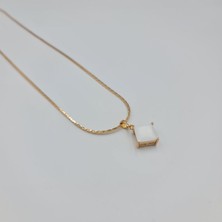 Vıp Xupıng Beyaz Taşlı Kadın Italyan 50 cm Kolye