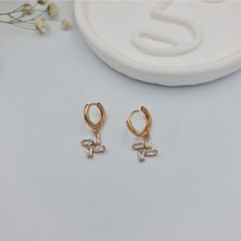 Rose Şık Günlük Taşlı Sallantılı Halka Küpe