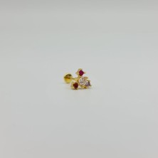 Cerrahi Çelik Renkli Taşlı Küpe Tragus Helix Kıkırdak Piercing