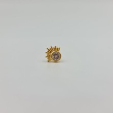 Cerrahi Çelik Gold Taşlı Küpe Tragus Helix Kıkırdak Piercing
