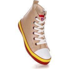 Kiko Kids Pant Günlük Bağcıklı Fermuarlı Kız Çocuk Bot Ayakkabı Ten