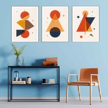 Aktüel Matisse - Boho - Art Deco - Soyut - Doğa ( 3 Lü Çerçevesiz ) Poster - Afiş - Tablo KR2C00777/