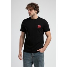 ECKO UNLTD Corınth Siyah - Kırmızı Bisiklet Yaka Baskılı Standard Fit Erkek Tshirt