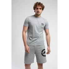 ECKO UNLTD Corınth Gri Bisiklet Yaka Baskılı Standard Fit Erkek Tshirt