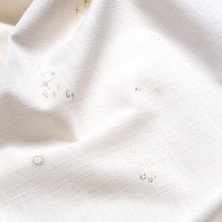 Nilüfer Overloklu Varak Baskılı Pamuk %100 Pamuk Peçete 45x45 Cm Ekru