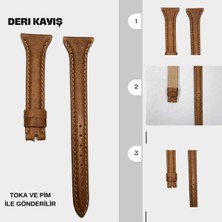 Apple Uyumlu Deri Kayış - KAHVERENGİ-22MM