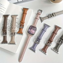 Apple Uyumlu Deri Kayış - KAHVERENGİ-22MM