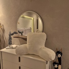 Este Decor Tavşan Tüyü Beyaz Dekoratif Sırt Bel Destek Yastığı