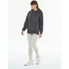 Safe Tasarım Kadın Pamuklu Içi Polarlı Kapüşonlu Sweatshirt