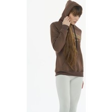 Safe Tasarım Kadın Pamuklu Içi Polarlı Kapüşonlu Sweatshirt